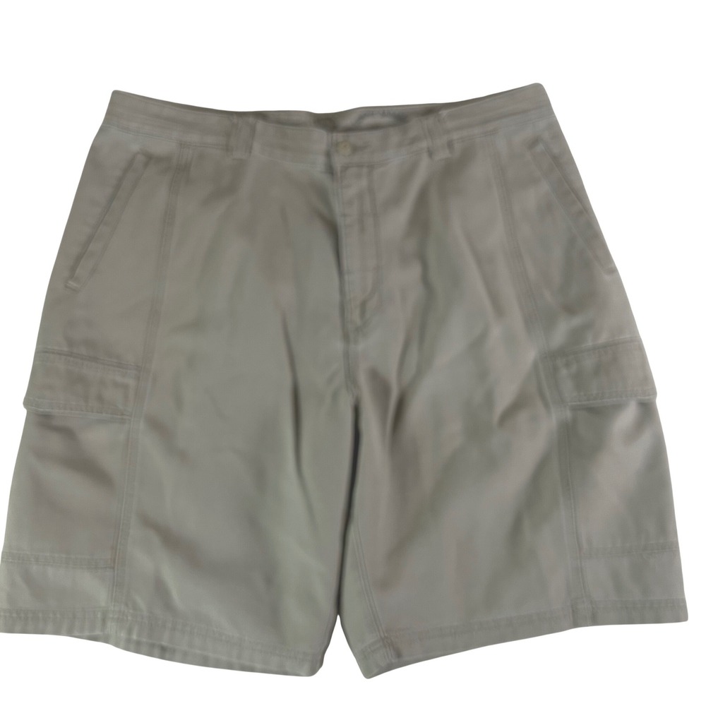 Tommy Bahama Mens Cargo Shorts Tan Khaki Tencel Cotton Blend  Size 37 Inseam 8"